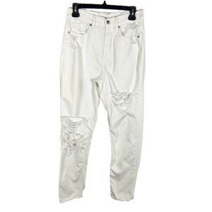 American Eagle Outfitters Cream High Rise Jeans